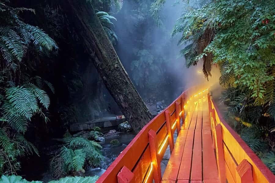 From Pucón: Geometric Hot Springs - The Pools: 16 Thermal Baths Plus 4 Cold Pools (35°C–42°C)