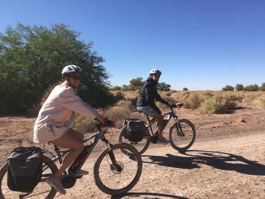 From San Pedro de Atacama: Laguna Cejar E-biking Adventure - From San Pedro Pickup to Salt Flats: What the Start Feels Like