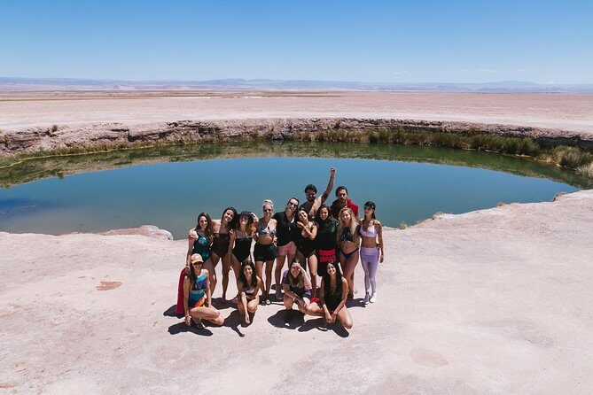 Full Atacama - SORBAC (group tours) - Day 1: Baltinache salt lagoons, Magic Bus photos, and a sunset cocktail