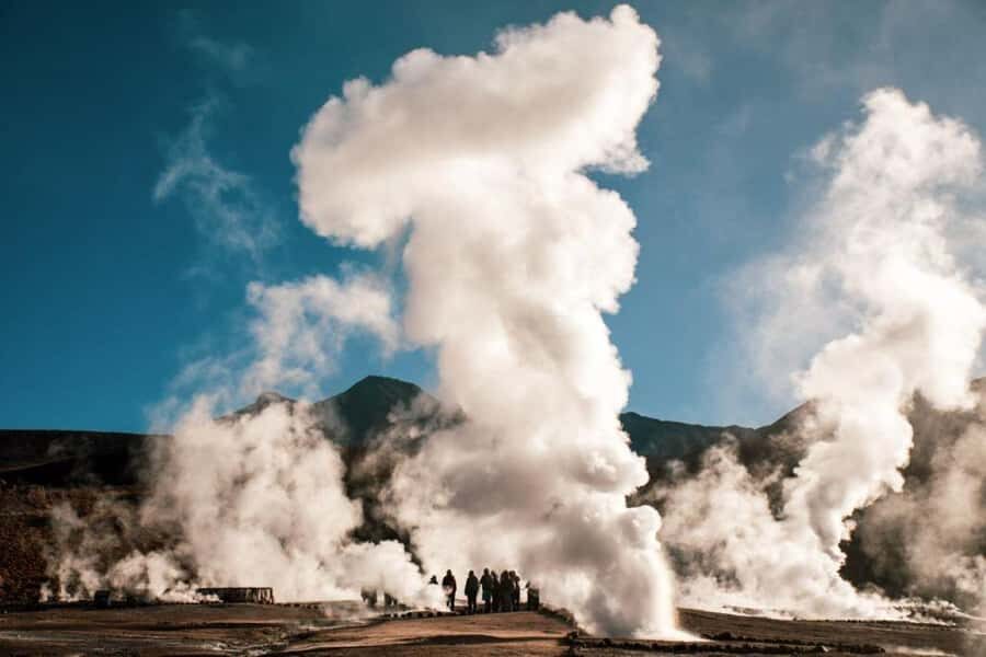 San Pedro de Atacama: Geysers del Tatio - Entering El Tatio at sunrise from San Pedro