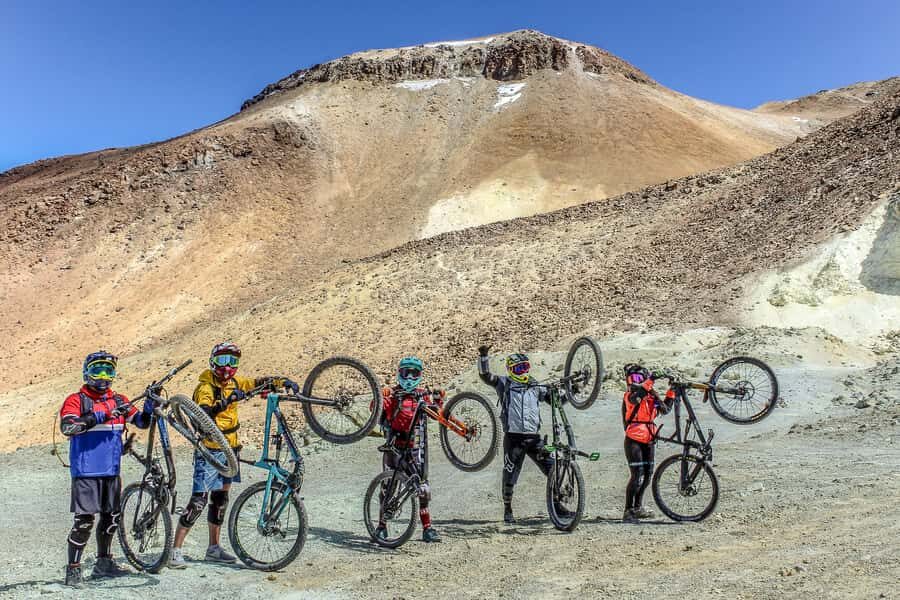 San Pedro de Atacama: Volcano Downhill Bike Tour - Cerro Toco summit around 17,000 feet: safety gear and bike fit